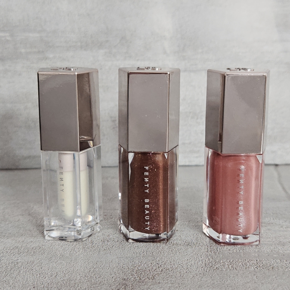 Fenry Beauty Gloss Bomb Mini Trio Glass Slipper, Fussy, Hot Chocolit NEW